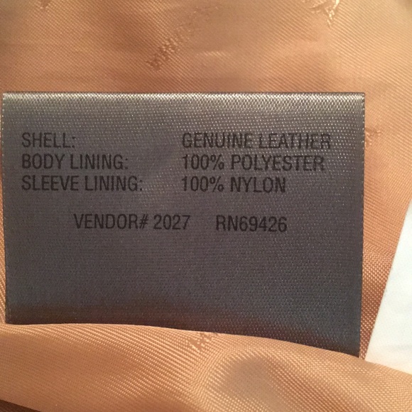 Ladies Cream Tan Leather Jacket. - Picture 6 of 7